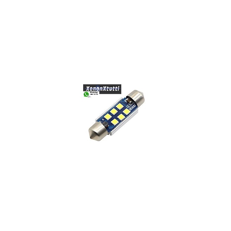 2 SILURO 36MM 3030 6 LED CANBUS SUPER BRILLANTE SILURO