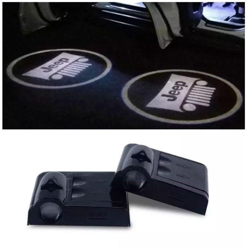 Proiettore Logo LED JEEP Avenger per Portiera con Batteria no Fori no Connessioni Plug & Play