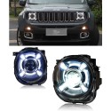 COPPIA FARI LED LENTICOLARI JEEP RENEGADE XENON XENO 5500K LUCI DI POSIZIONE DRL