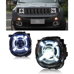 Par de faros LED lenticulares Jeep Renegade Xenon 5500k luces de posición Drl