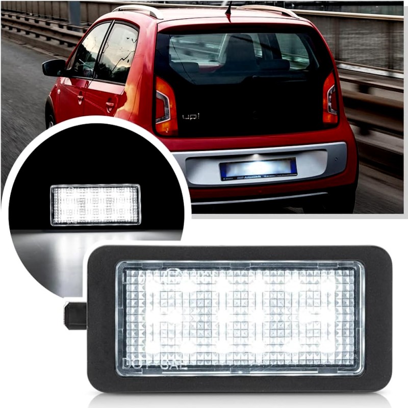 Luz de techo LED para matrícula VW UP, color blanco, 6000k, placa completa