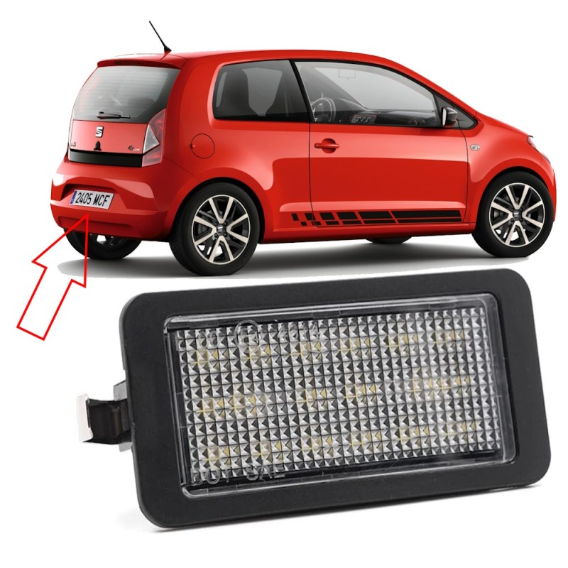 Seat Mii LED Matrícula Plafón Blanco 6000k Placa Completa