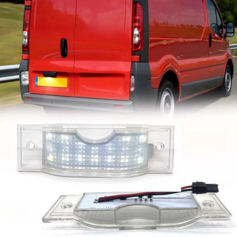 Plafón LED para matrícula Renault Trafic II, blanco, 6000k, placa completa