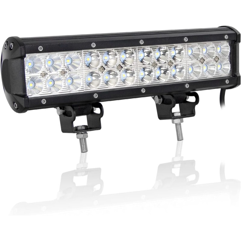 Barra LED 72W todoterreno 31cm luz 12V 24V luces de trabajo impermeables Tractor coche camión barco 4x4 inoxidable