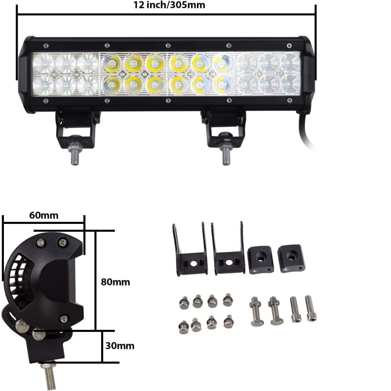 Medidas dimensiones barra LED 72w