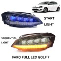 Coppia Fari FULL Led Volkswagen Golf 7 Luci di Posizione Drl Anabbaglianti Abbaglianti 4 Lenticolari