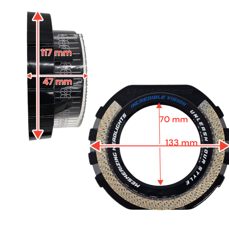 La cubierta de cristal RGB 5D VELO CUT-SHAPE mide 3 pulgadas