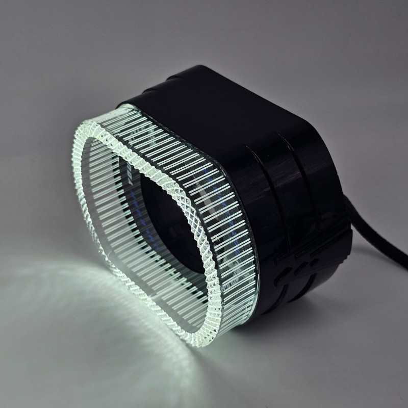 Cubierta de luz de posición DRL Cristal 5D VELO O-SHAPE Blanco Naranja Para 3 pulgadas Con flecha Bienvenida Cubiertas Switchbac