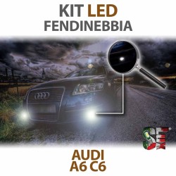 Lampade Led Fendinebbia H7 per AUDI A6 C6 dal 2004 fino al 2008 tecnologia CANBUS Kit 6000k Luce Bianca