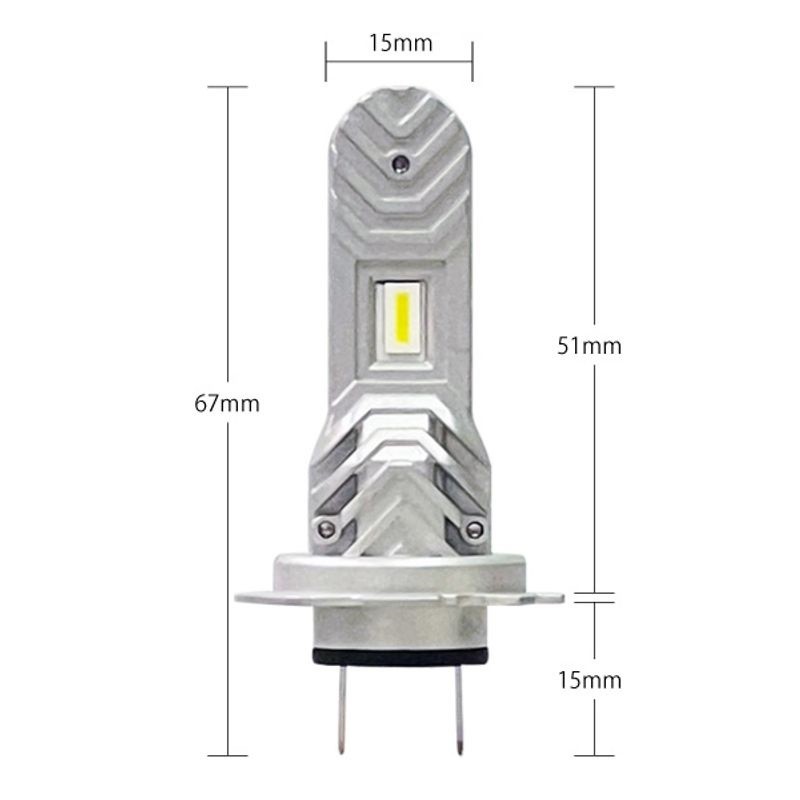 misure KIT LED XS-TITANO H7 6000k 25 Watt