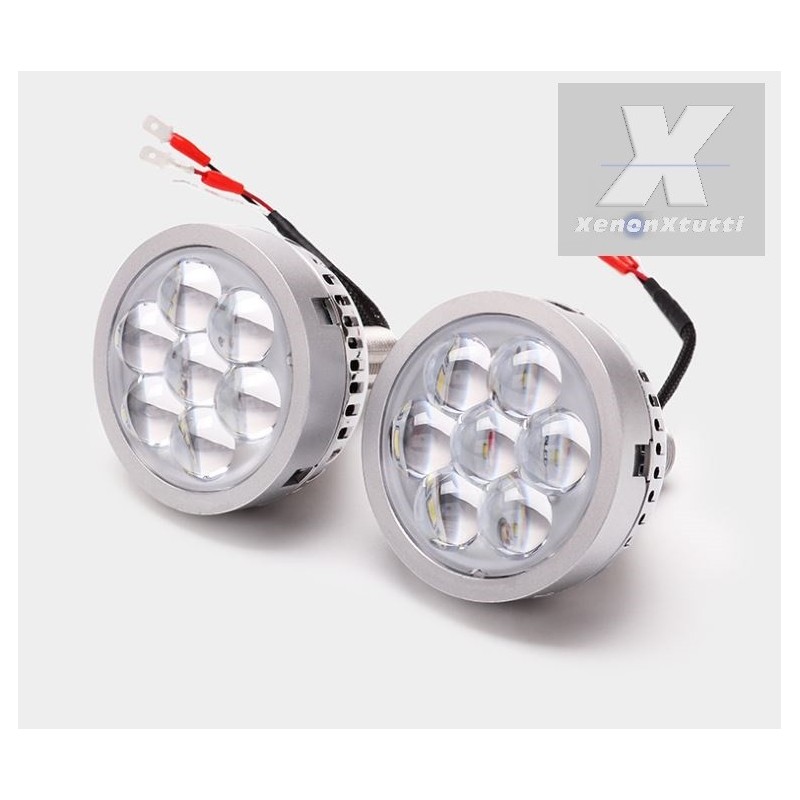H4 H1 H7 2.5" LED LENTICULAR HEADLAMP HIGH LIGHT DRL DAYTIME LIGHT