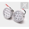 Faros delanteros LED lenticulares H4, H1 y H7 de 2,5" con luz alta, luz diurna DRL.