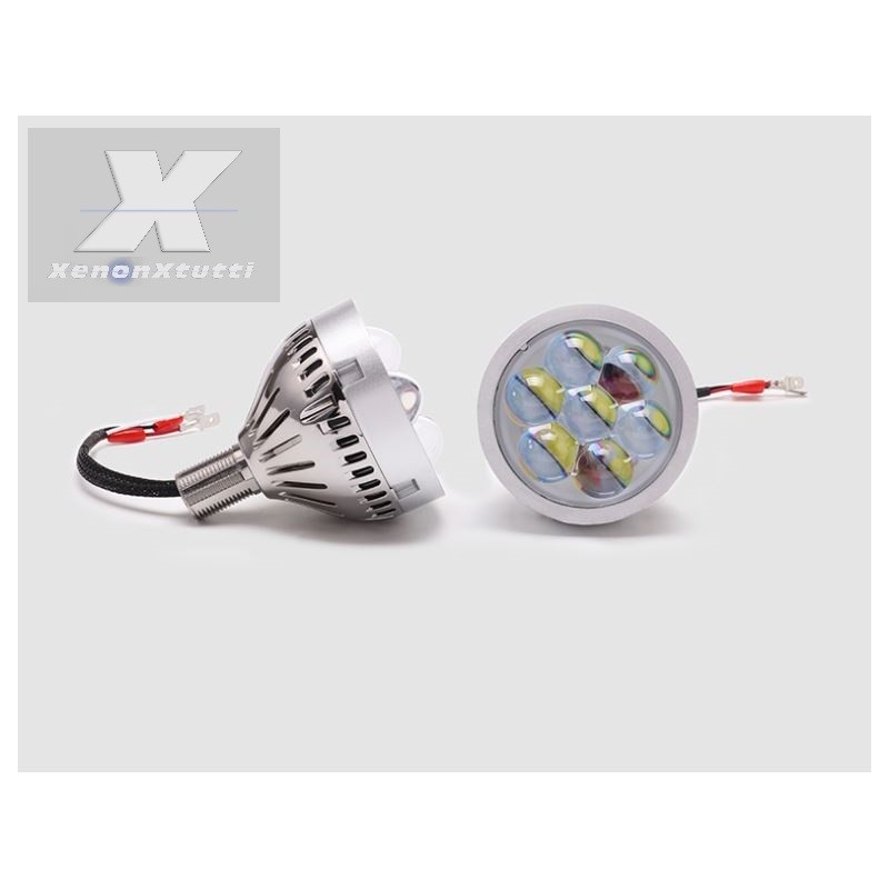 H4 H1 H7 2.5" LED LENTICULAR HEADLAMP HIGH LIGHT DRL DAYTIME LIGHT