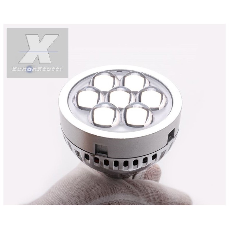 Faros delanteros LED lenticulares H4, H1 y H7 de 2,5" con luz alta, luz diurna DRL.