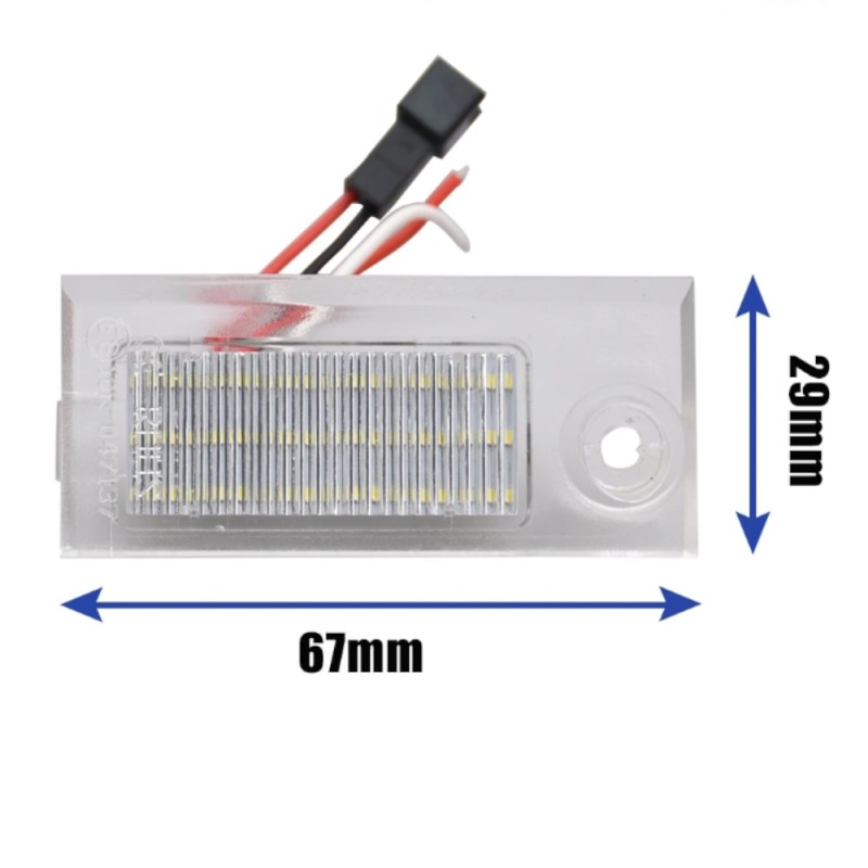 MISURE  Lampade Led Targa  per AUDI A6 C5 (1997 - 2005) tecnologia CANBUS Kit 6000k Luce Bianca