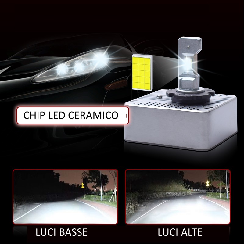 LUCI BASSE E ALTE Lampade Led D5S per Lenticolare Anabbagliante Abbagliante 6000k potenza 45W