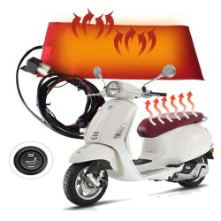 Kit Riscaldamento Sedile Moto Scooter Universale Pad in Fibra di Carbonio Panno