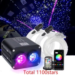 Kit Cielo Stellato LED Fibra Ottica RGBW Doppio Colore 1100pcs + Meteore Bluetooth APP per Smartphone