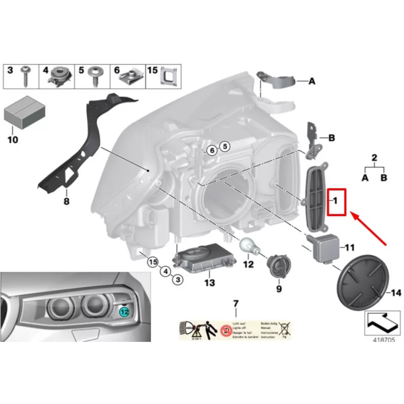 Vehicle position Control Module 6311 7440882 Xenon Headlights TMS AHL BMW Control Unit Replacement F25 F26