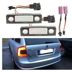 Plafoniere Luci Targa LED SKODA Octavia Roomster 6000k Canbus