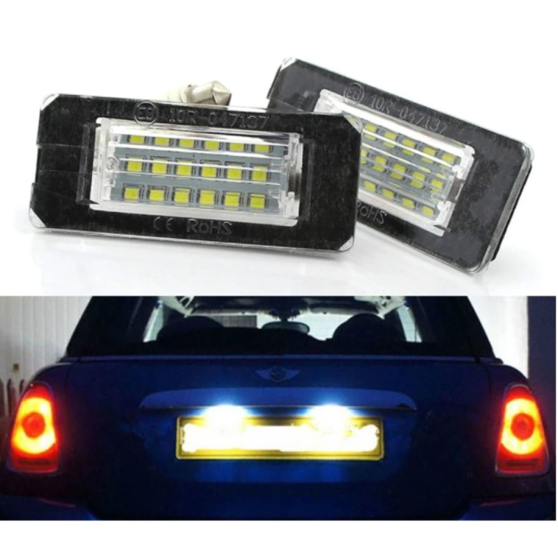 Plafoniera Targa Led  Mini Roadster R59 Placchetta Completa Bianca 6000k 51132756227