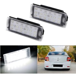 Lampade Led Targa Dacia Logan II tecnologia CANBUS 6000k Placchetta