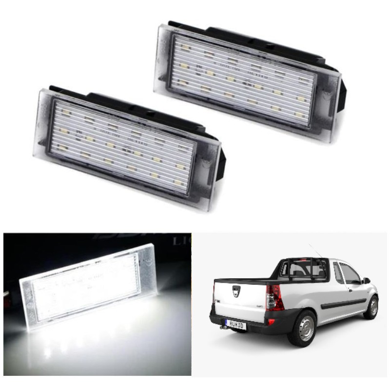 Lampade Led Targa Dacia Logan Pick-Up tecnologia CANBUS 6000k Placchetta