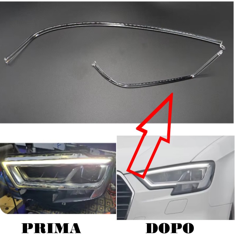 Acrylic Tube Light Guide Strip Light DRL Left Audi A3 8V Restyling Replacement Headlight MATRIX Fiber Optic