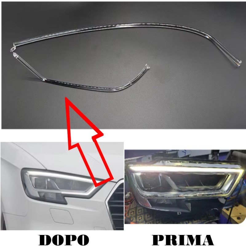 Acrylic Tube Light Guide Strip Light DRL Destro Audi A3 8V Restyling Ricambio Faro MATRIX Fibra Ottica