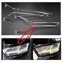 Fiber Optic Polycarbonate DRL Left Audi Q7 4M0941033 Replacement Headlight LED Acrylic Tube Guide Strip Light