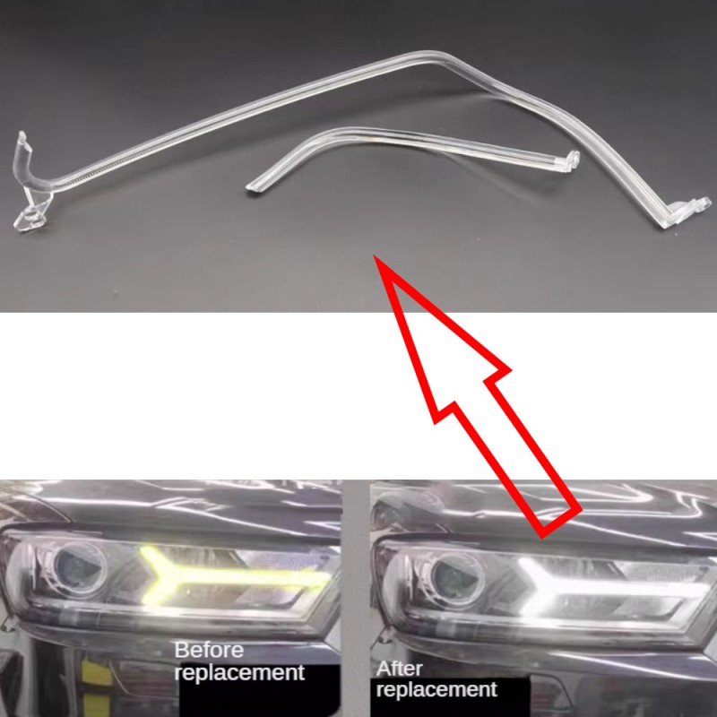 Fiber Optic Polycarbonate DRL Right Audi Q7 4M0941044C Replacement Headlight Xenon LED Acrylic Tube Guide Strip Light
