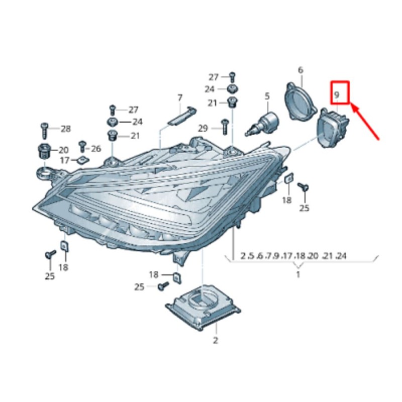 posizione Modulo Led Faro Seat Arona Ibiza 90118119 6F0941476 B102248-B Destro Indicatori Di Direzione Luce Di Marcia Diurna