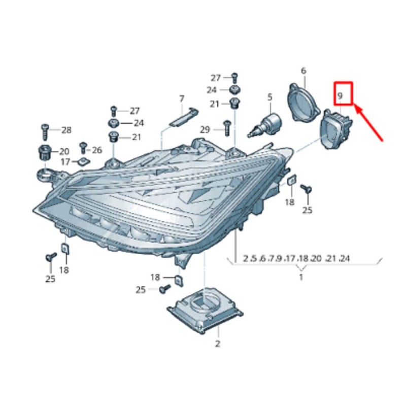 position LED Module Headlight Seat Arona Ibiza 90118119 6F0941476 B102248-B Right Turn Signals Daytime Running Light