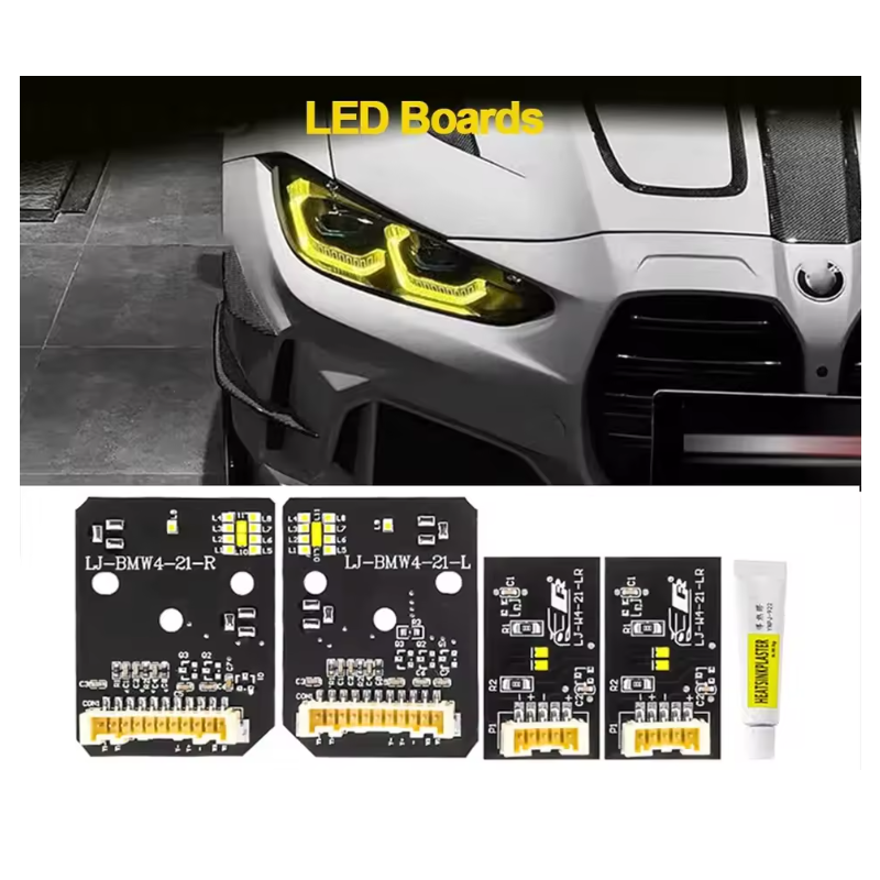 BMW G22 G23 G26 G80 G82 Yellow Angel Eye LED Daytime Running Light Module Kit Replacement and Turn Signal