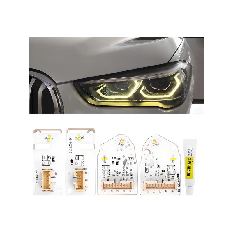 Kit Modulo Luce Angel Eye LED Gialla Posizione Diurna BMW F48 F49 LCI Ricambio e Indicatore di Direzione