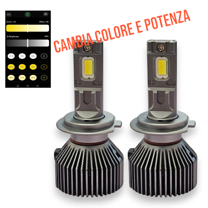 H7 Chameleon LED Kit 3000K 4300K 5000K 6000K and Lenticular Strobe and Parabola