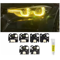 BMW 3 Series F30 F31 F35 Yellow LED Headlight Module Kit Daytime Running Light DRL