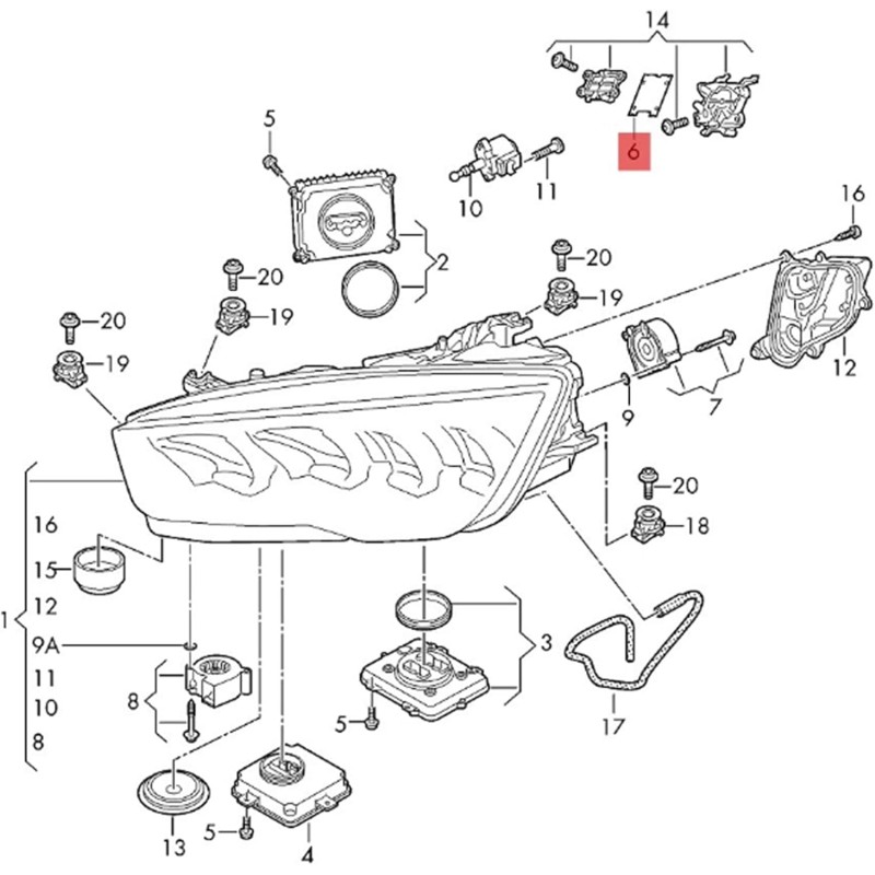 position in the headlight Control Module 4G8907472 LED Headlights 5DF193836-01AB Audi A7 4G Power Supply Direction Indicators