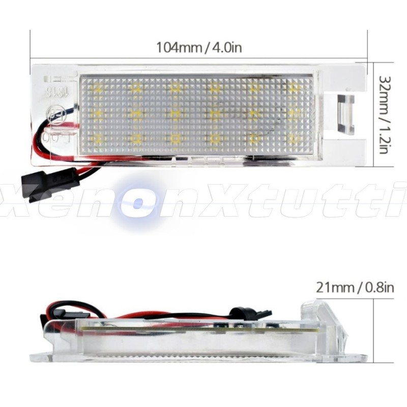 PAR DE PLAFONES LED LUCES DE MATRÍCULA 18 LED ALFA BRERA 6000K