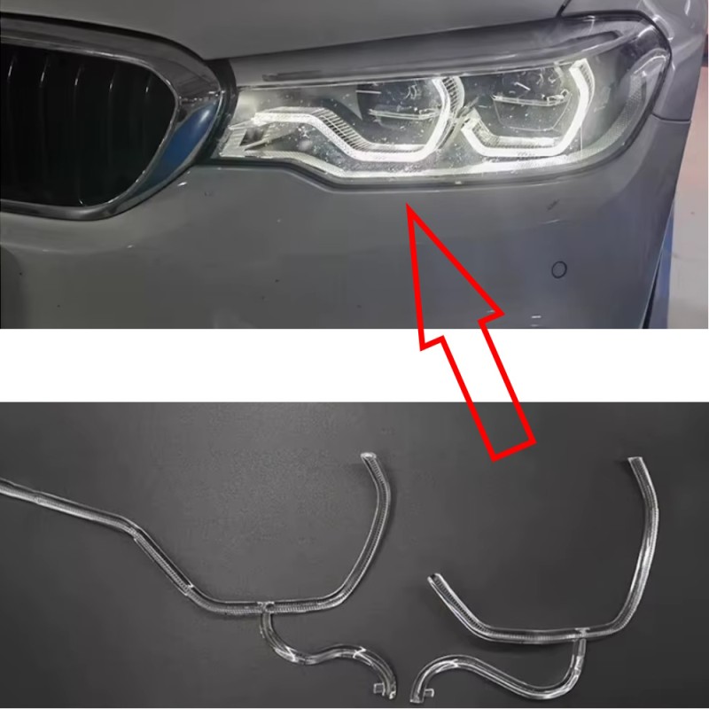 Fiber Optic Polycarbonate Left DRL BMW 5 Series G30 G38 Replacement Headlight LED Acrylic Tube Guide Strip Light