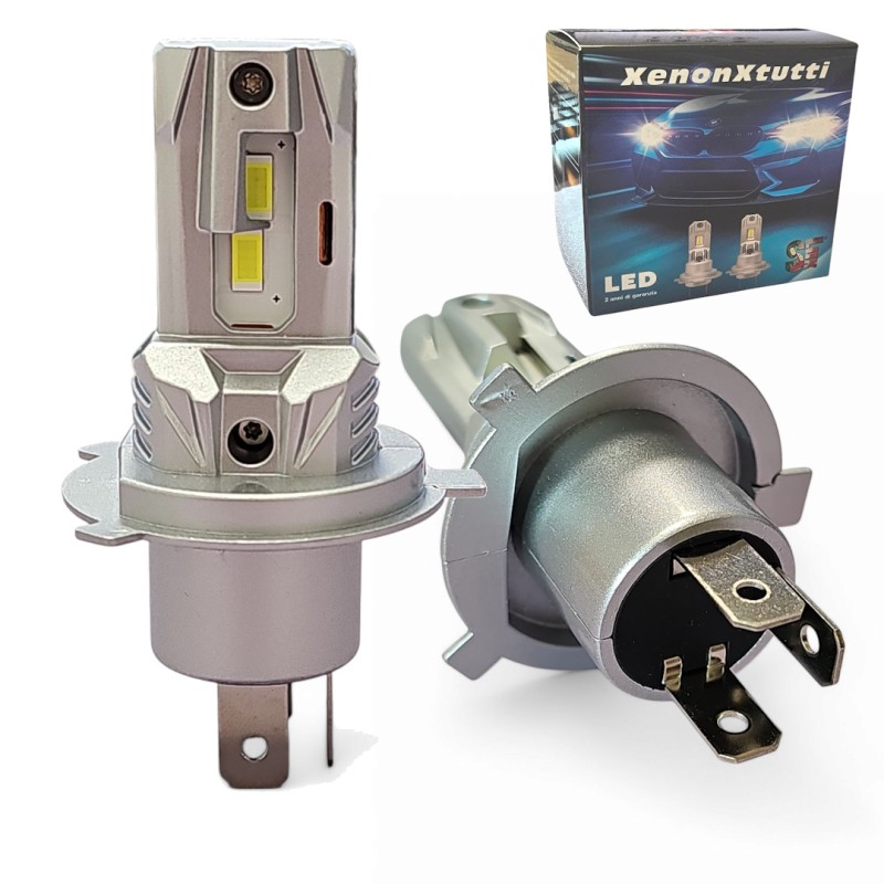 Kit Led H4 e H19 EASY no FAN Ultracompatto Canbus 6000k 40W