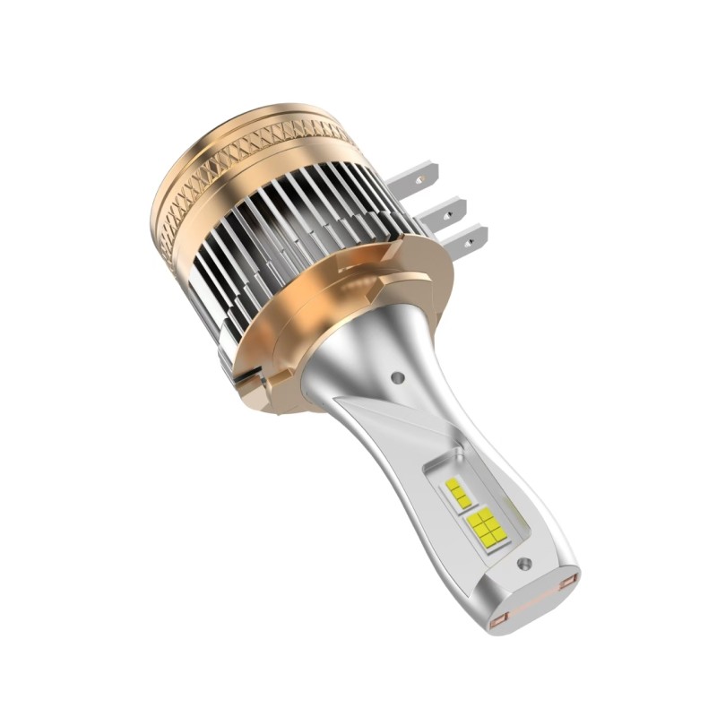 vista dal basso Lampade Led H15 EASY Serie ORO CanBus PGJ23t-1 Compatte 6000k Luce Diurna DRL e Abbagliante Compatto