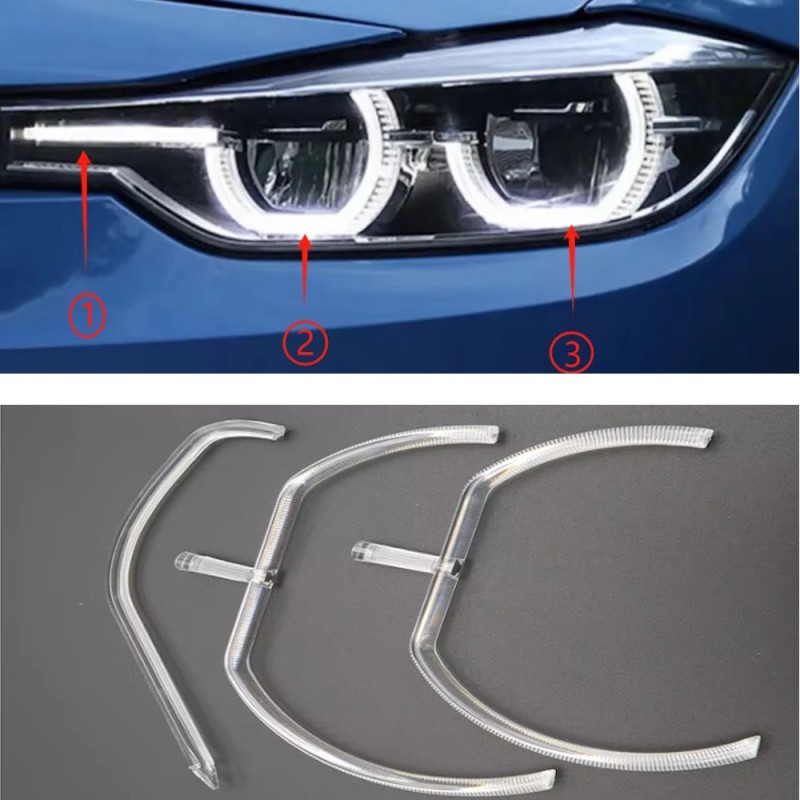 Fiber Optic Polycarbonate Left DRL BMW 3 Series F35 FULL LED Replacement Headlight Led Acrylic Tube Guide Strip Light