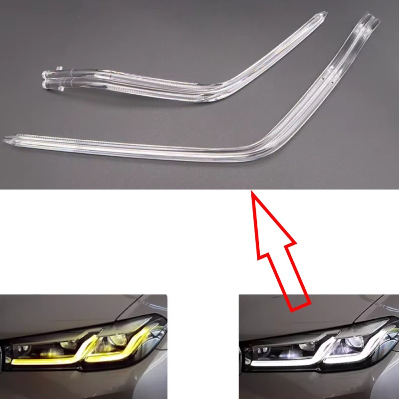 Fibra Ottica Policarbonato Sinistro DRL BMW Serie 5 G38 Ricambio Faro Led Acrylic Tube Guide Strip Light