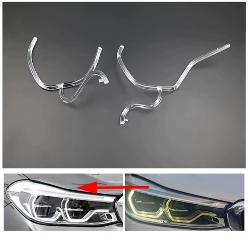 Fiber Optic Polycarbonate Right DRL BMW 6 Series GT G32 Replacement Headlight LED Acrylic Tube Guide Strip Light