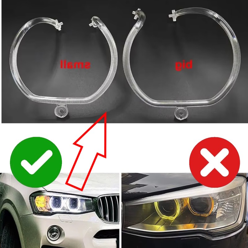 Fiber Optic Polycarbonate Right DRL BMW Series X3 F25 X4 F26 Replacement Headlight LED Acrylic Tube Guide Strip Light