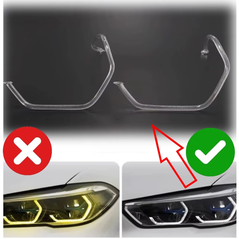 Fiber Optic Polycarbonate Left DRL BMW Series X5 G05 X6 G06 Replacement Headlight LED Acrylic Tube Guide Strip Light