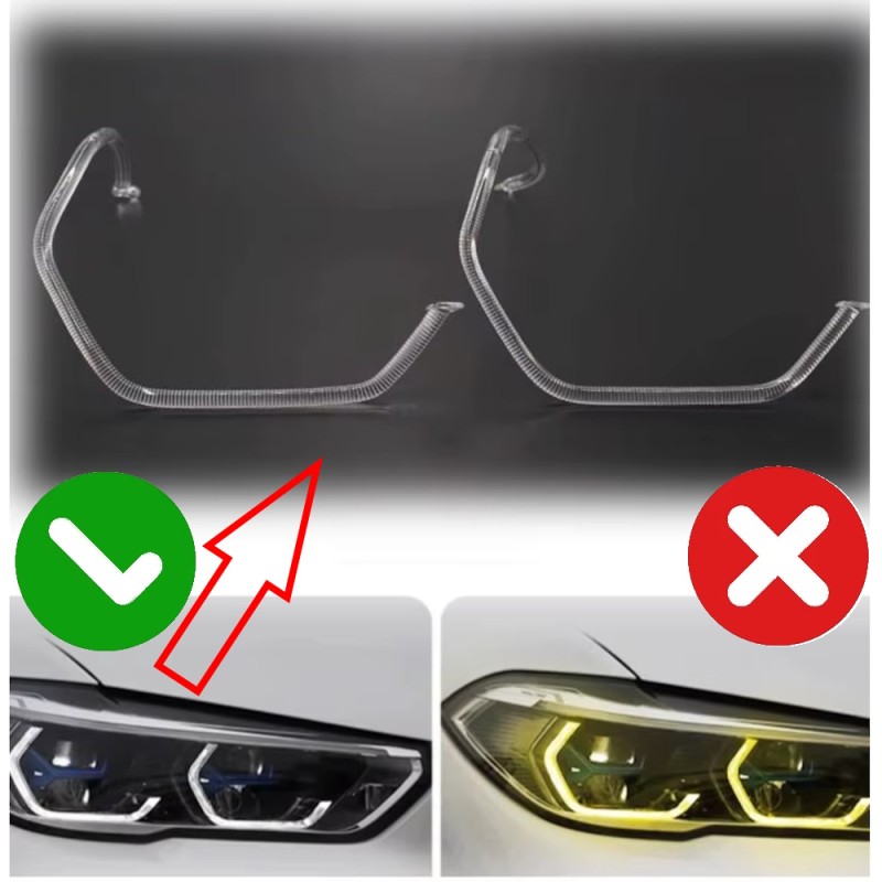 Fiber Optic Polycarbonate Right DRL BMW Series X5 G05 X6 G06 Replacement Headlight LED Acrylic Tube Guide Strip Light