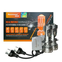AOZOOM Proiettore MINI H4  BI-LED Lenticolare ALL IN ONE Anabbagliante 40W Abbagliante 75W