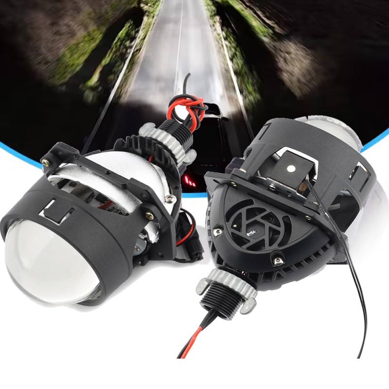 Proiettore Lenticolare 2,5 Pollici LED Bi-Led 55w Faro Lente Compatto Senza Centralina